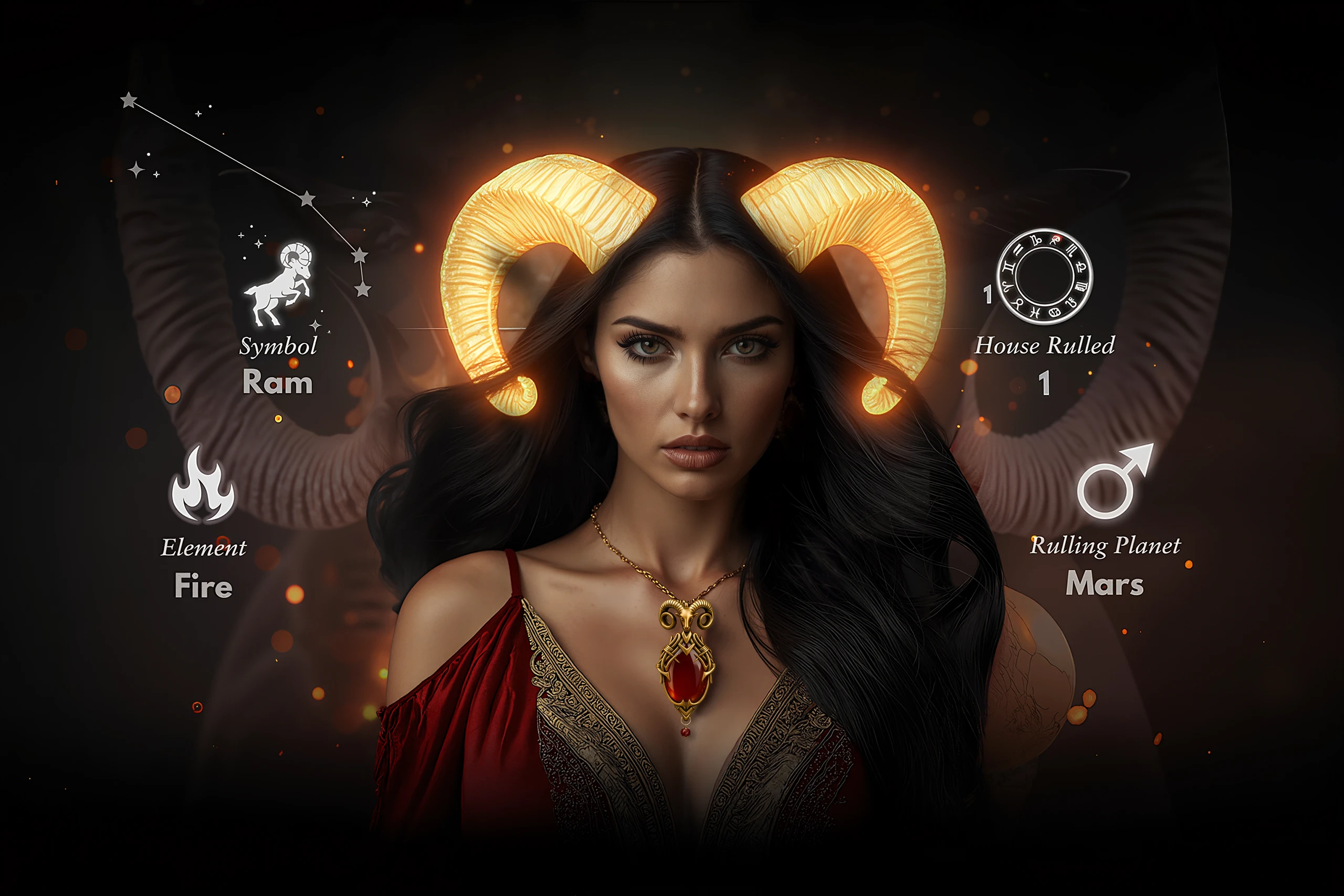 Aries Woman with horns