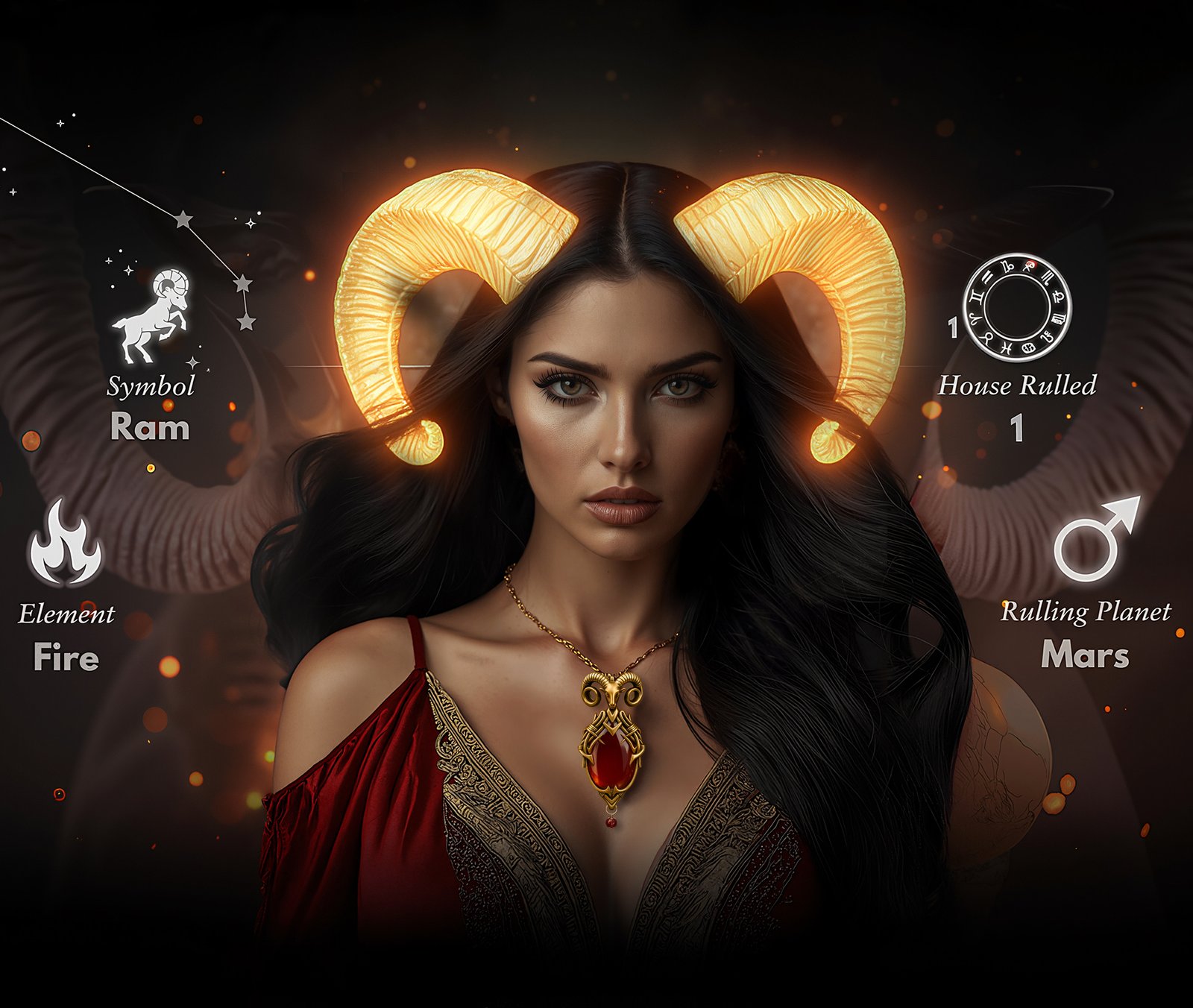 Aries Woman with horns - M